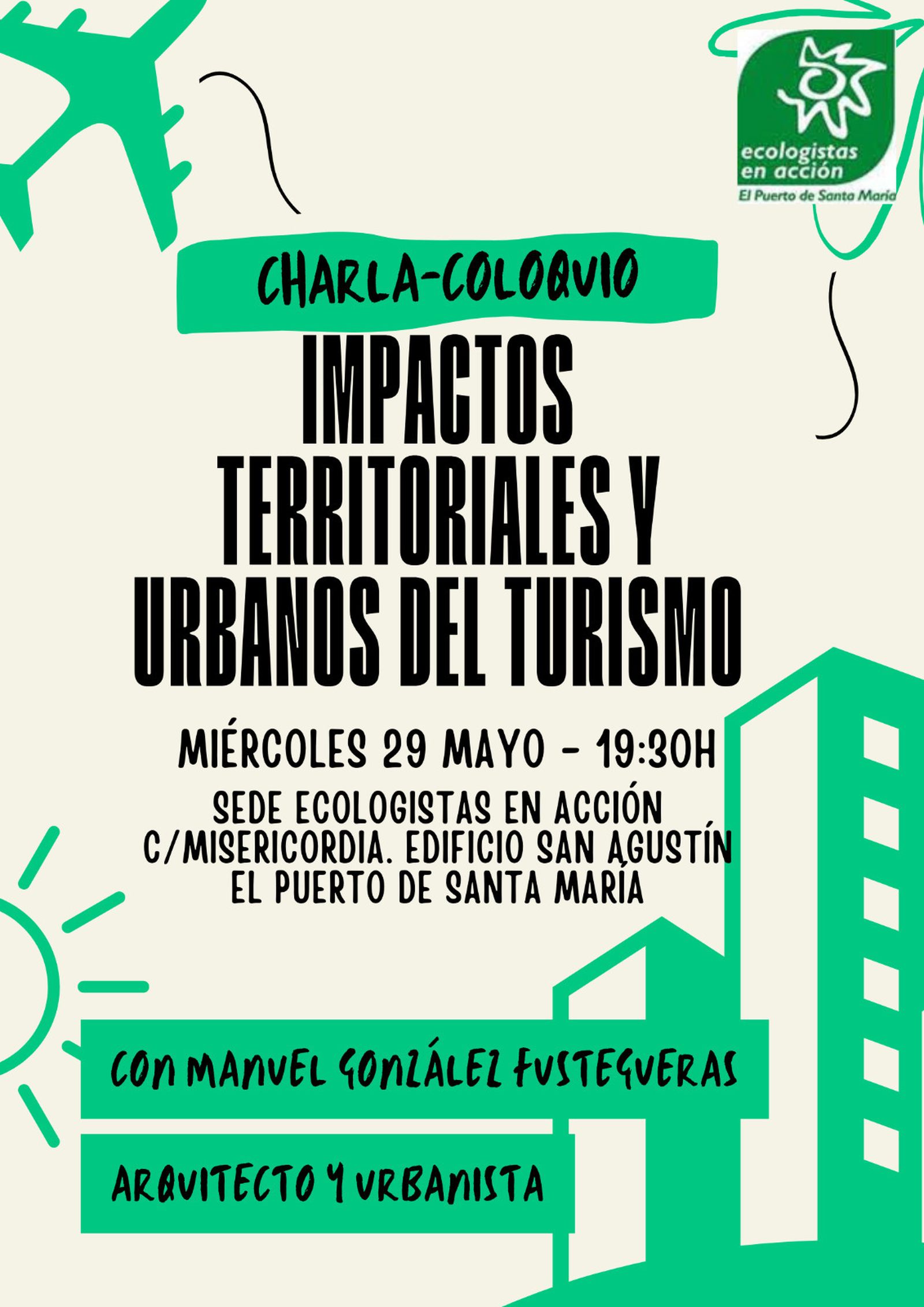El cartel anunciador de la charla coloquio.