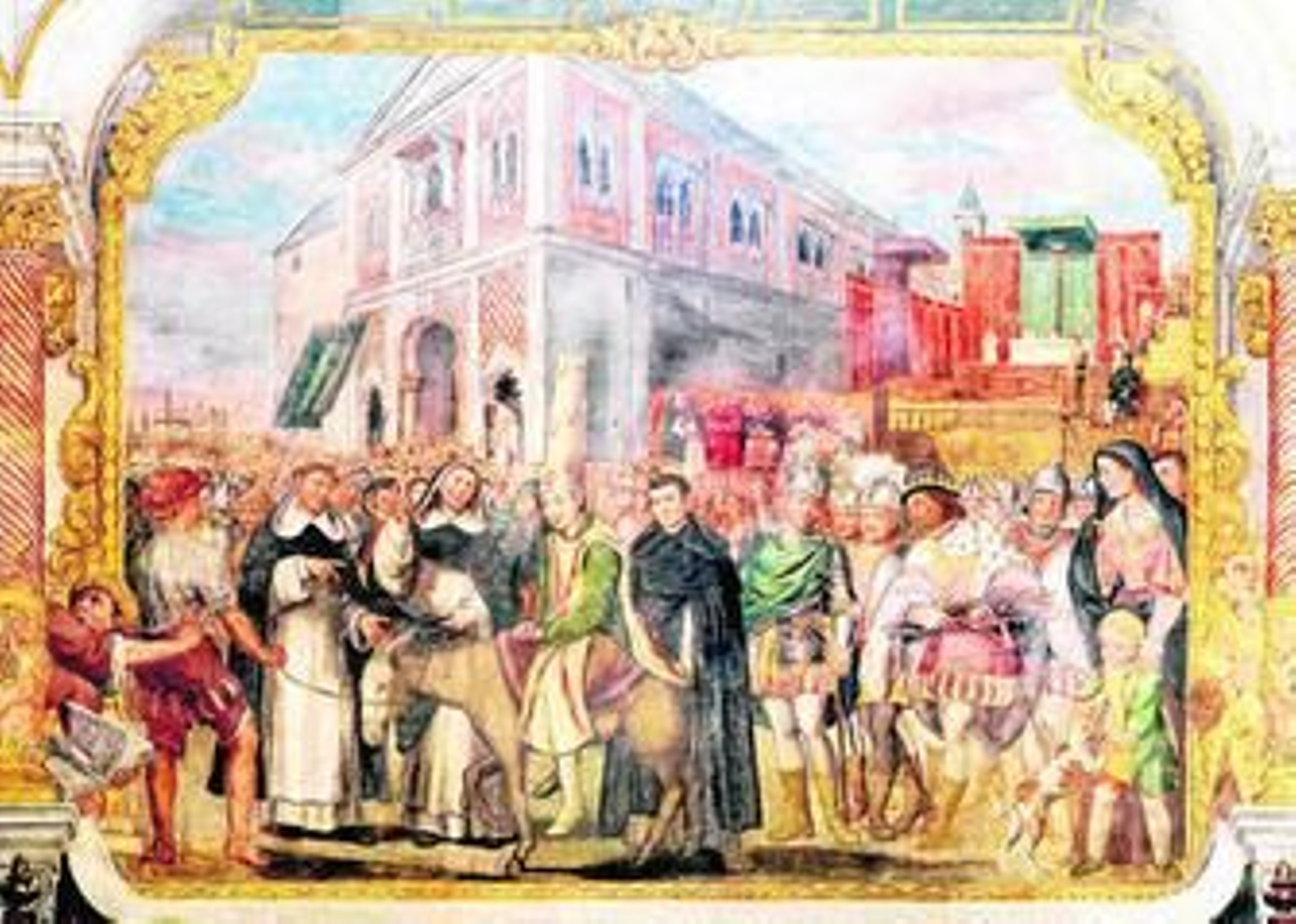 Imagen retocada (debido a las manchas de cal que presenta el original) del fresco 'Auto de fe' de Lucas Valdés que se conserva en la iglesia de la Magdalena de Sevilla, reproducido parcialmente en la portada del último número de la revista.