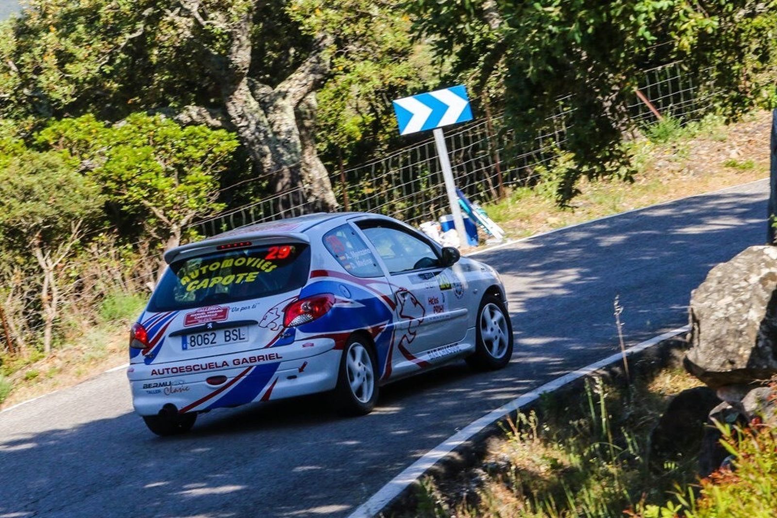 David Medina, al volante del Peogeot 206.