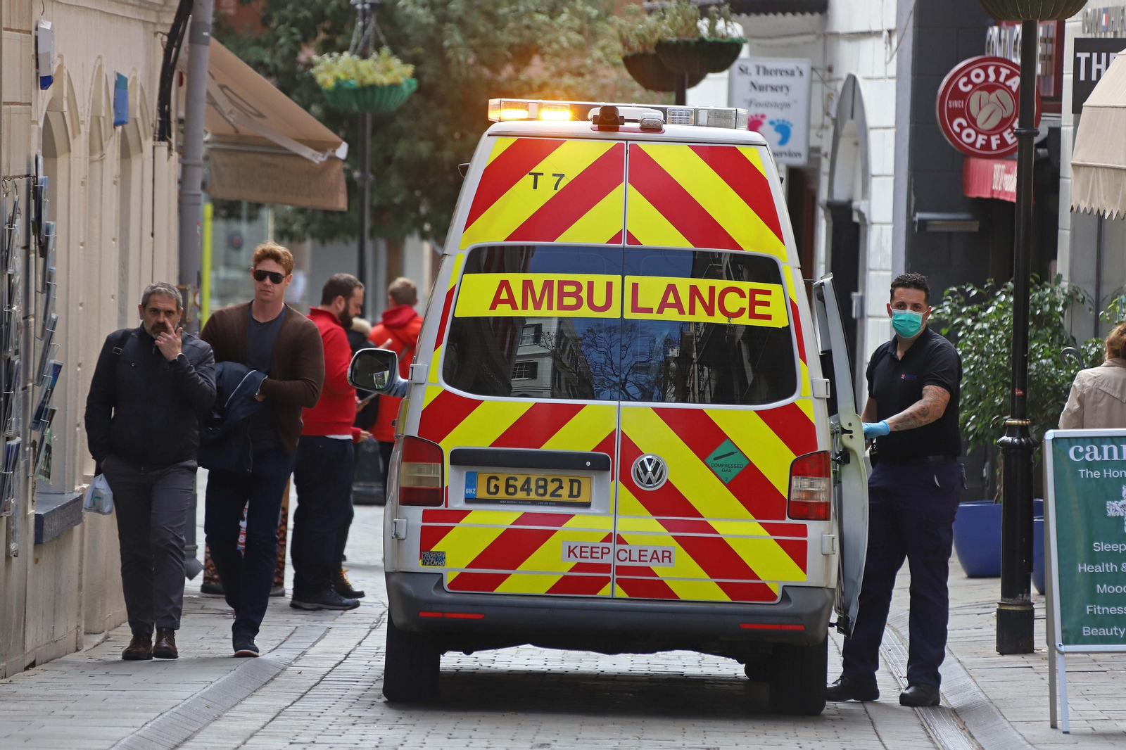 Una ambulancia, en Gibraltar.