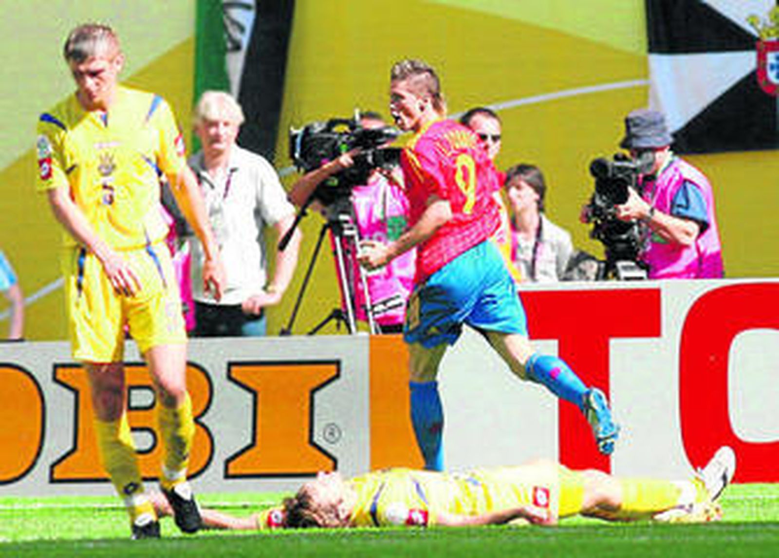 Fernando Torres celebra el gol conseguido ante Ucrania en el Mundial de Alemania 2006.