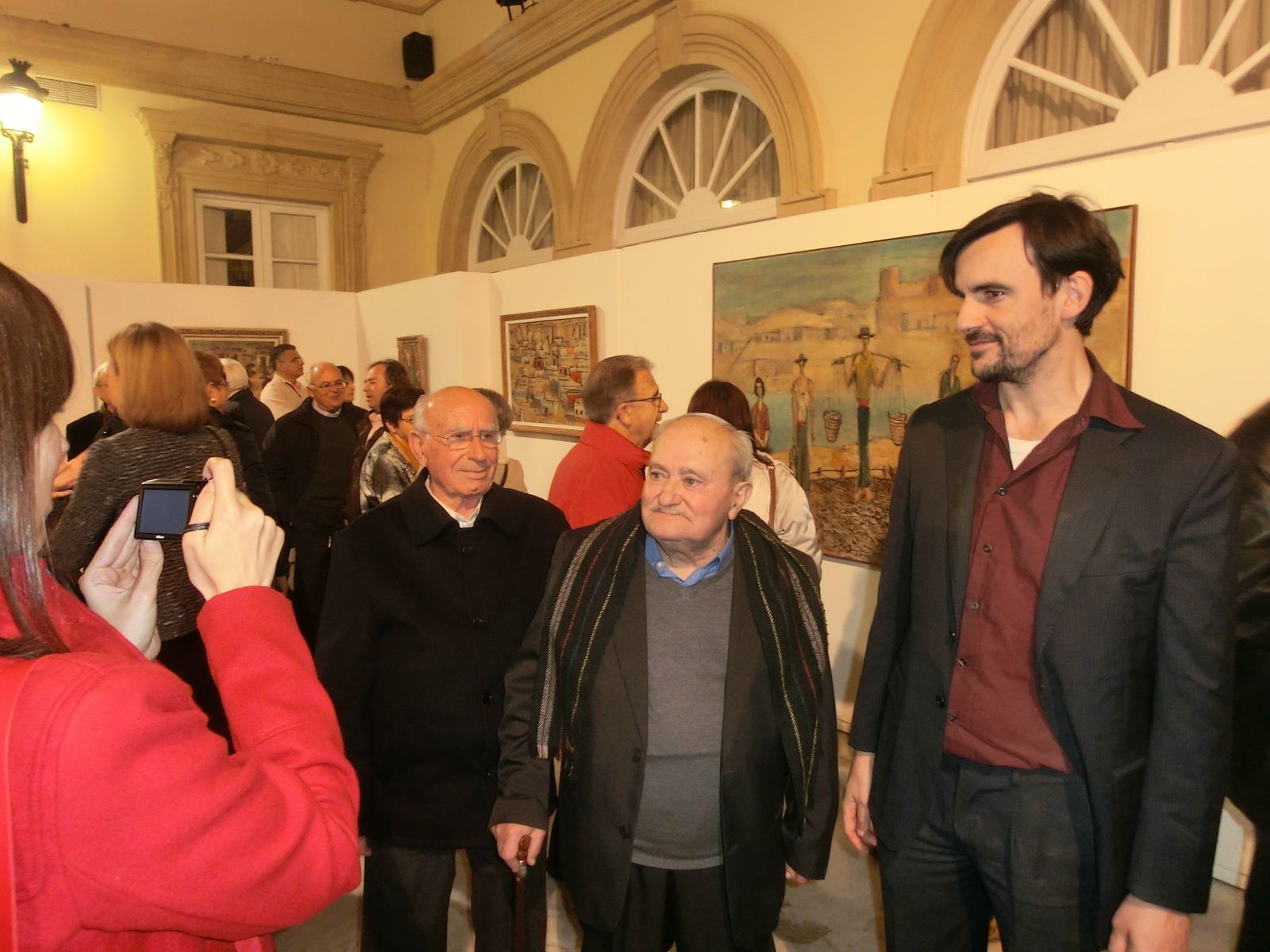 Francisco Alcaraz, en el centro, junto a Antonio López Díaz, ya fallecido y Adán J. Perceval, nieto de Perceval.