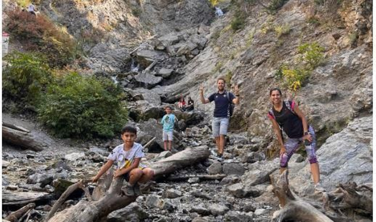Vanesa Vaca y su familia durante una de sus excursiones en Utah.
