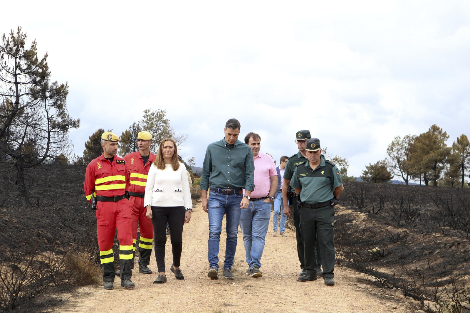 Pedro Sánchez, durante su visita las zonas afectadas por el incendio forestal en la Sierra de la Culebra (Zamora). Pedro Sánchez, durante su visita las zonas afectadas por el incendio forestal en la Sierra de la Culebra (Zamora).