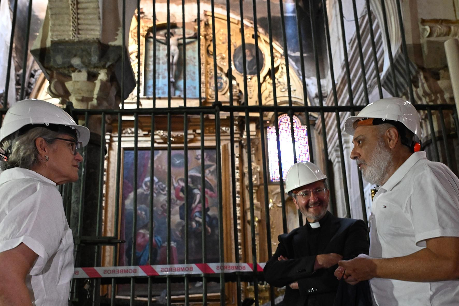 La visita del presidente de Icomos España a la Mezquita de Córdoba tras el incendio