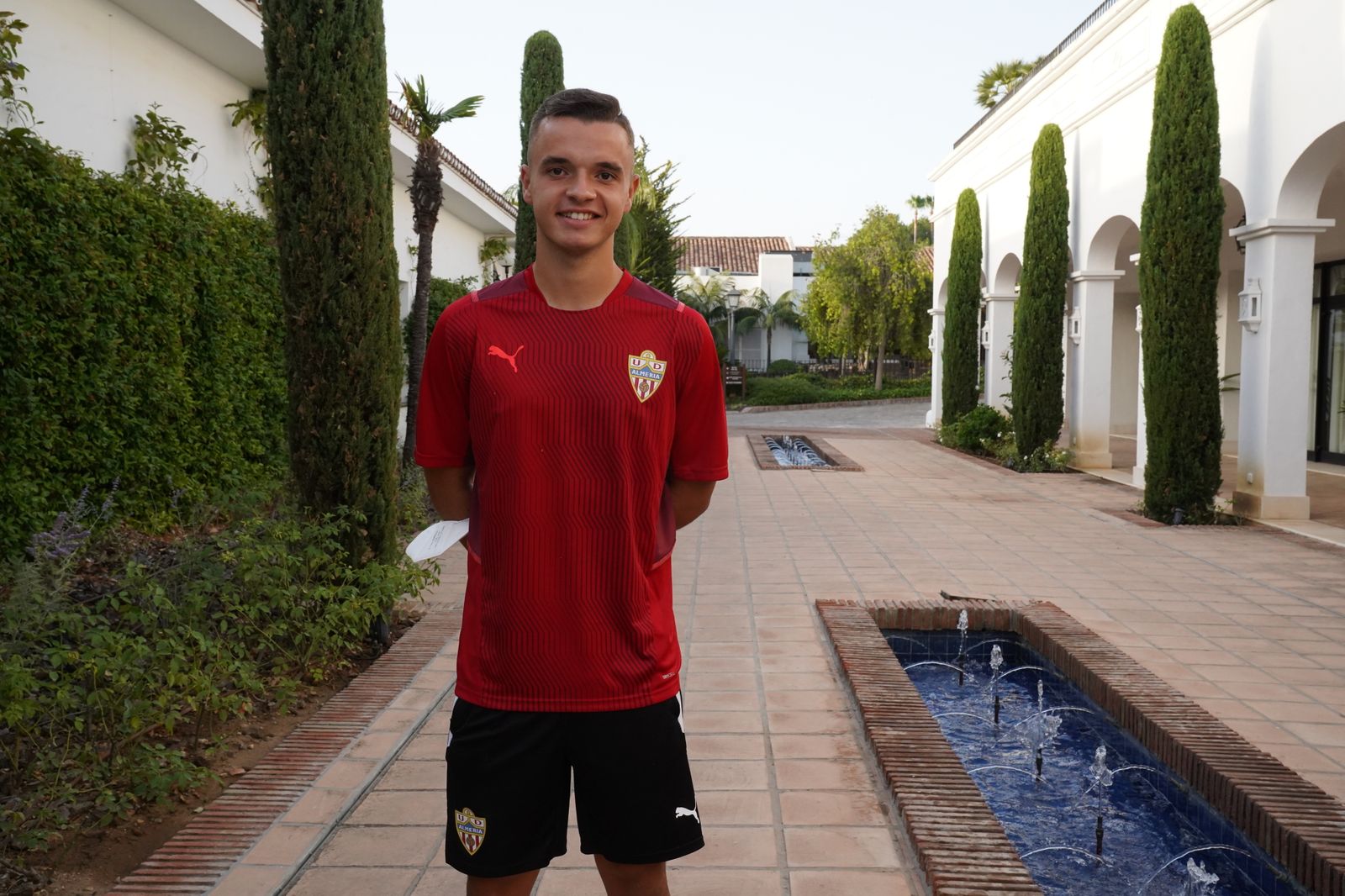 Caballero, durante la concentración con el primer equipo.