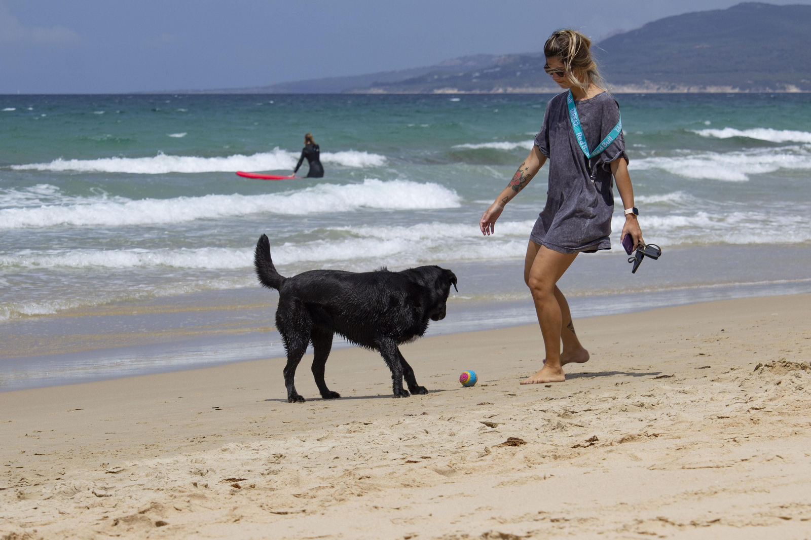 Un domingo de playa en Tarifa, en imágenes