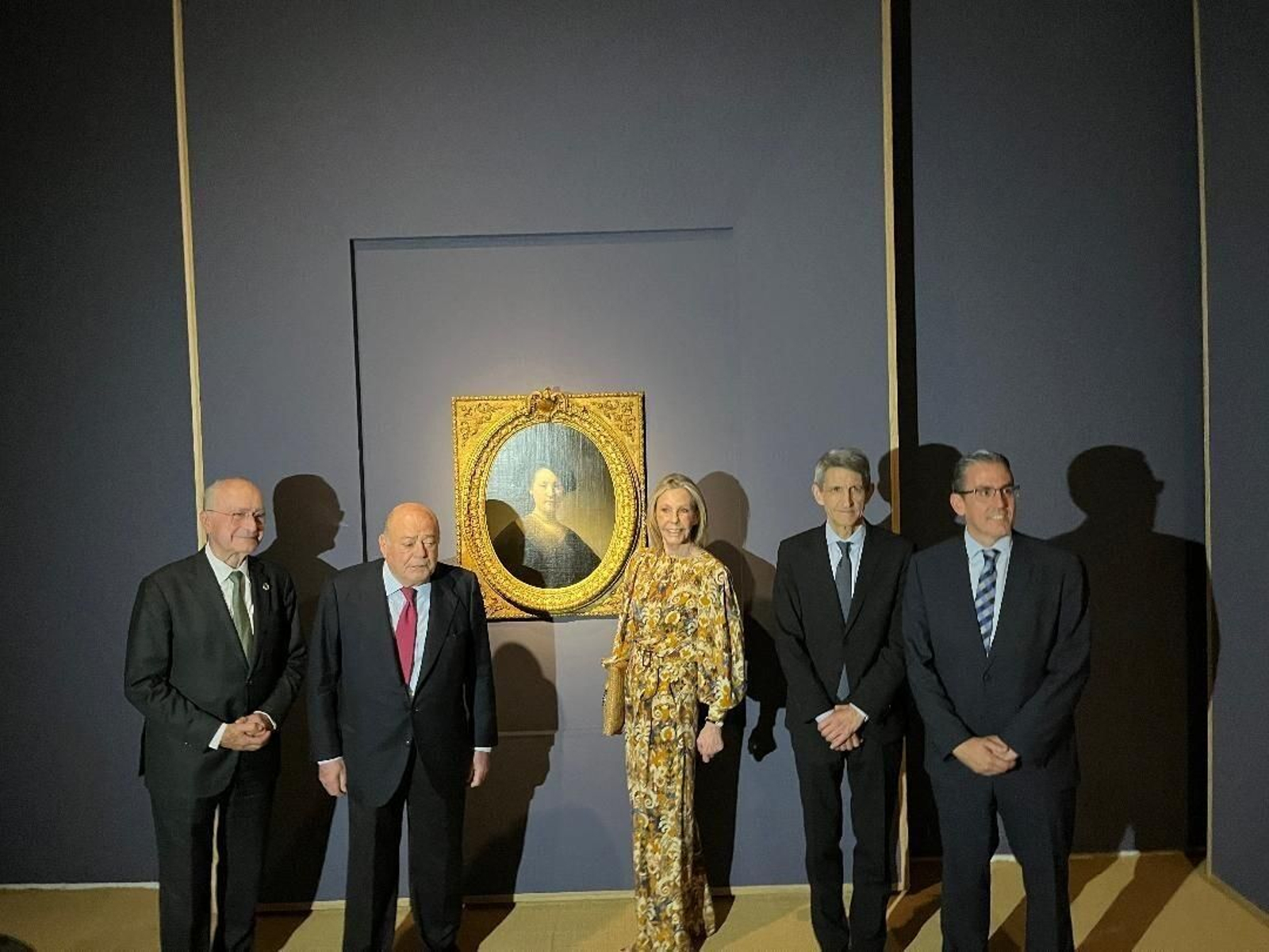Francisco de la Torre, Juan Abelló, Ana Gamazo,  el presidente  de la Funcación Unicaja José Manuel Domínguez y  el director general de la Fundación Unicaja, Sergio Corral.