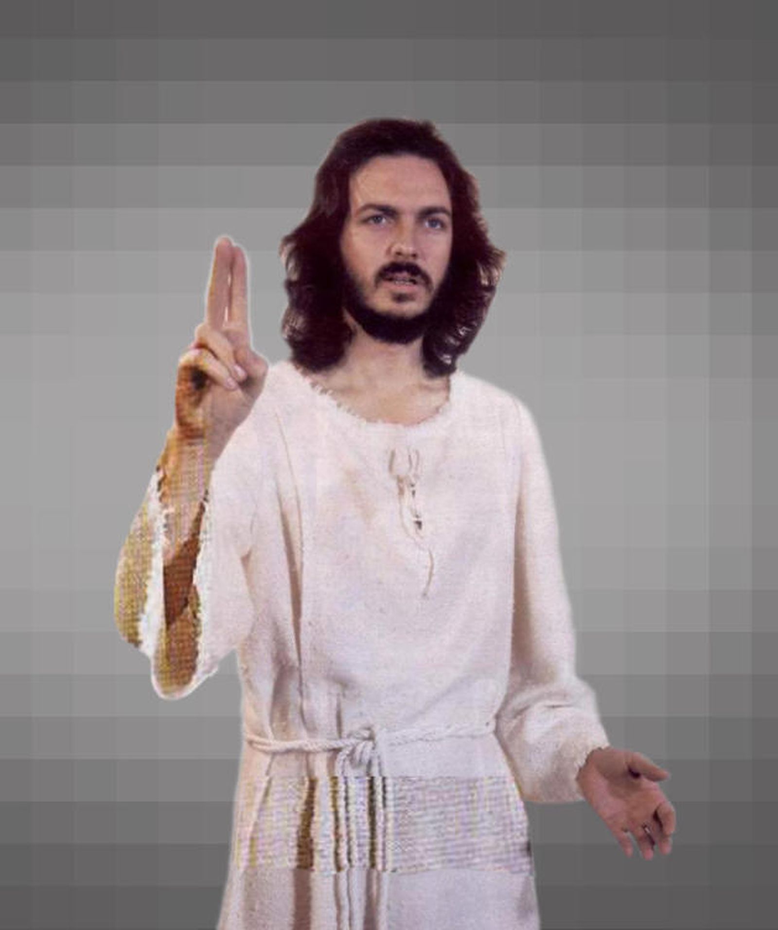Caracterizado para ‘Jesucristo Superstar’, su gran éxito.