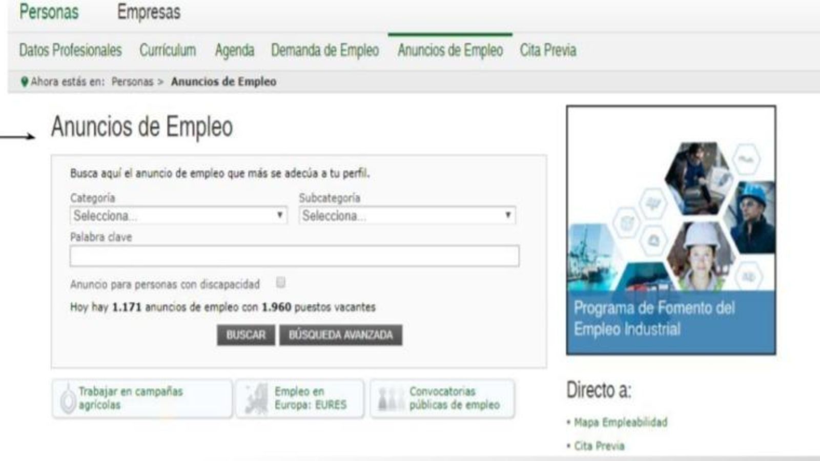 Busca en los anuncios de empleo.