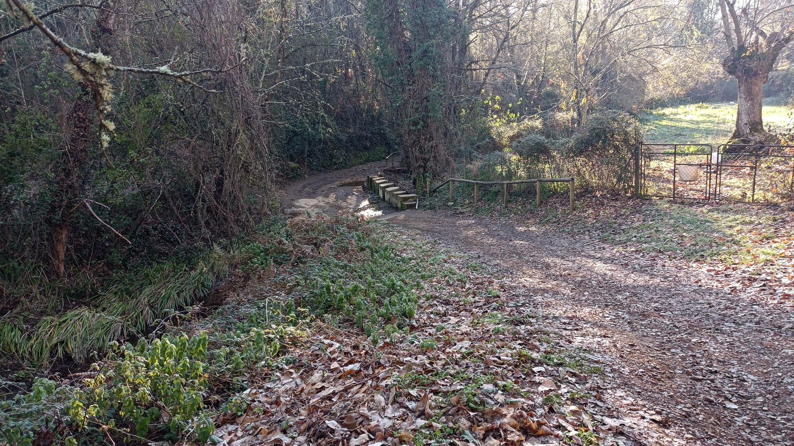 Un paso para vadear el río.