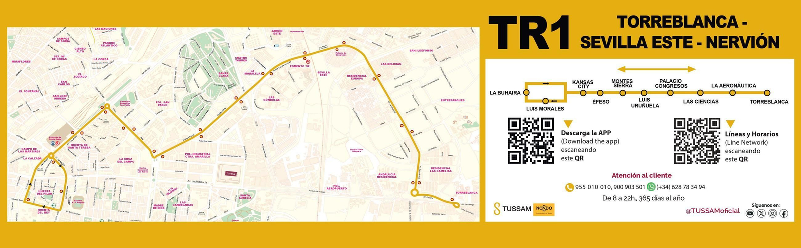 Plano del recorrido del Tranvibús