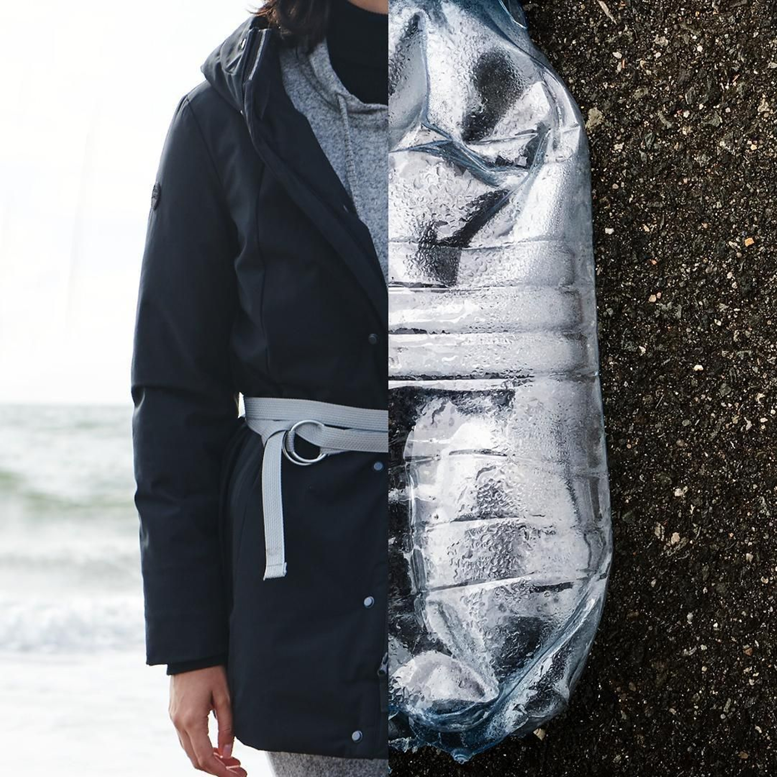 Entre 14 y 24 botellas de plástico componen cada abrigo de la colección de C&A.