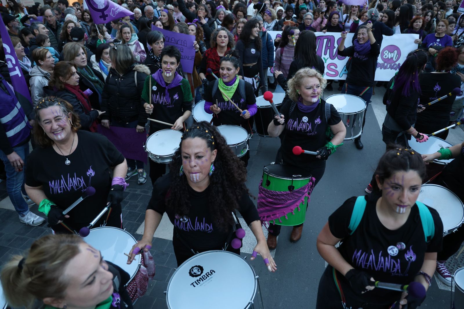 La manifestación del 8-M en Málaga, en fotos