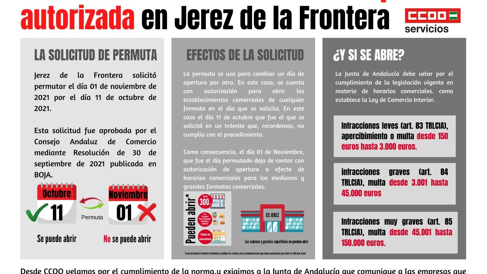 Folleto informativo de CCOO