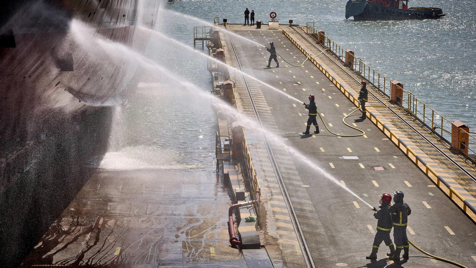 Botadura de  Al-Jubail, la primera de las cinco corbetas que Navantia construye para Arabia Saudí en el astillero de San Fernando.