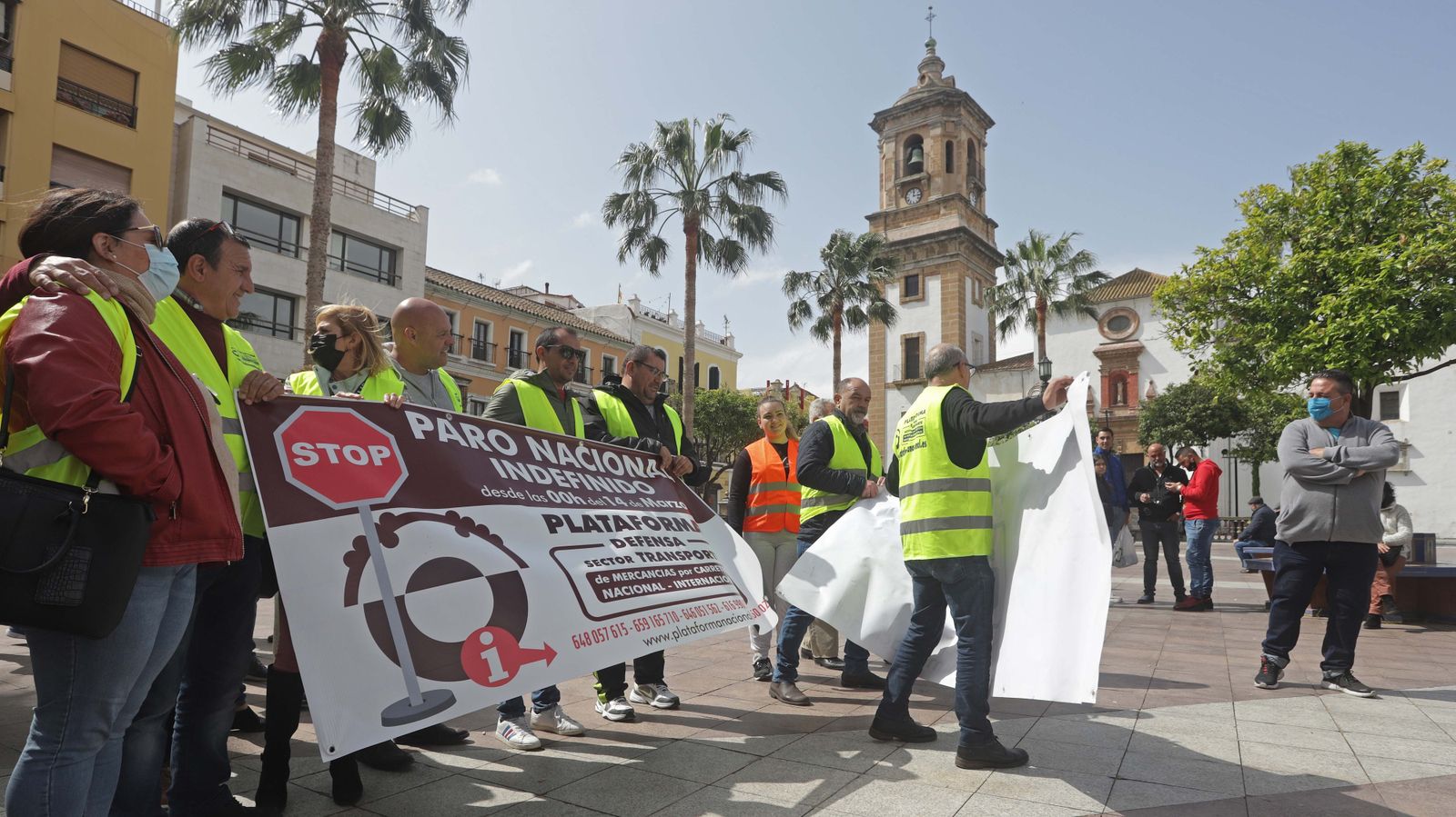 Fotos de la concentración de camioneros en la Plaza Alta de Algeciras