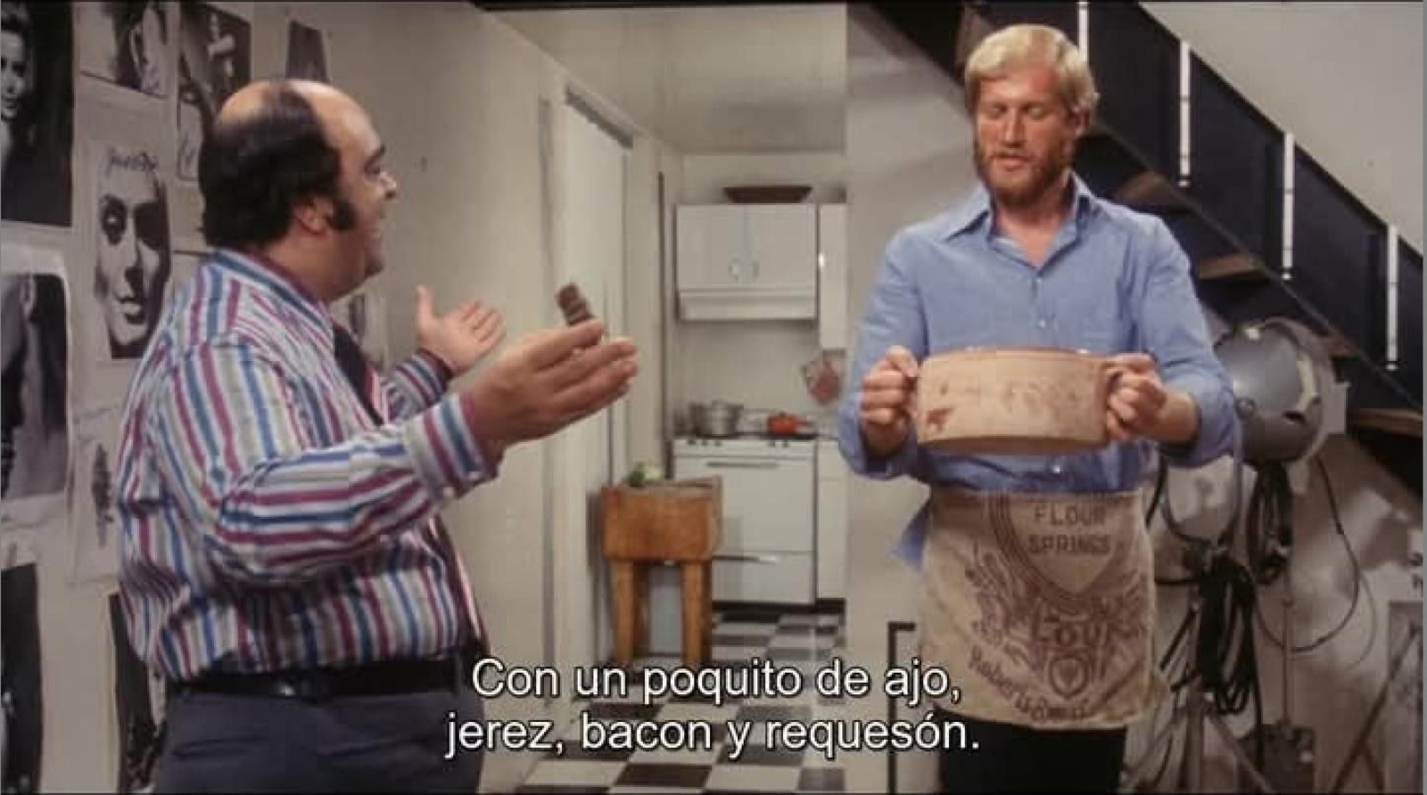 El jerez como condimento gastronómico en Extraña amistad (1971).