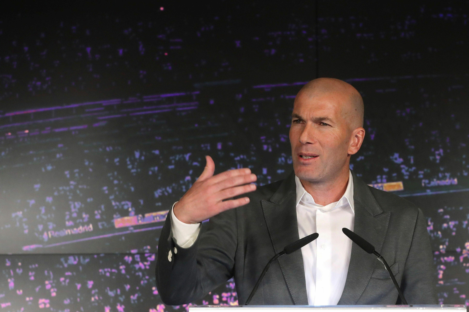Zinedine Zidane, en su presentación como nuevo entrenador del Real Madrid