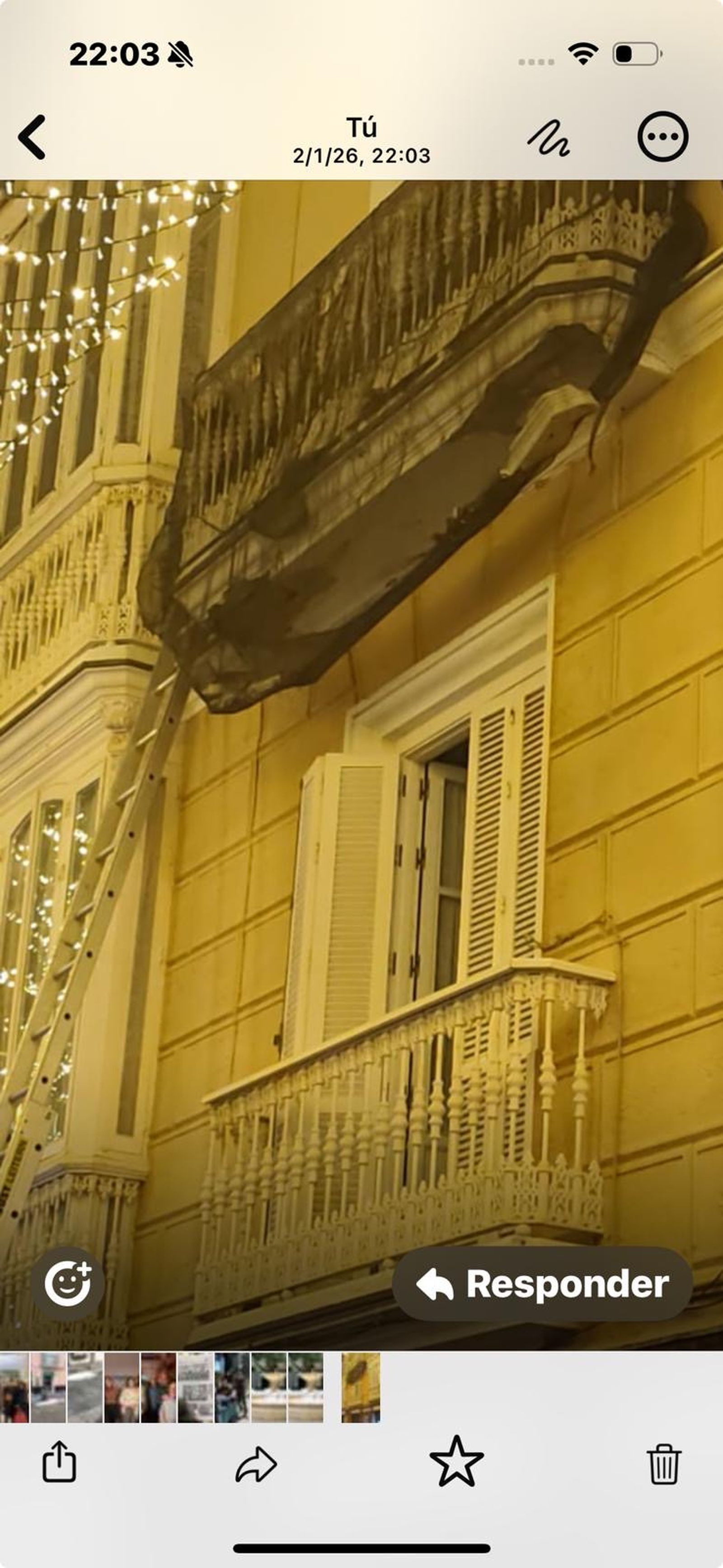 Desprendimiento de un balcón