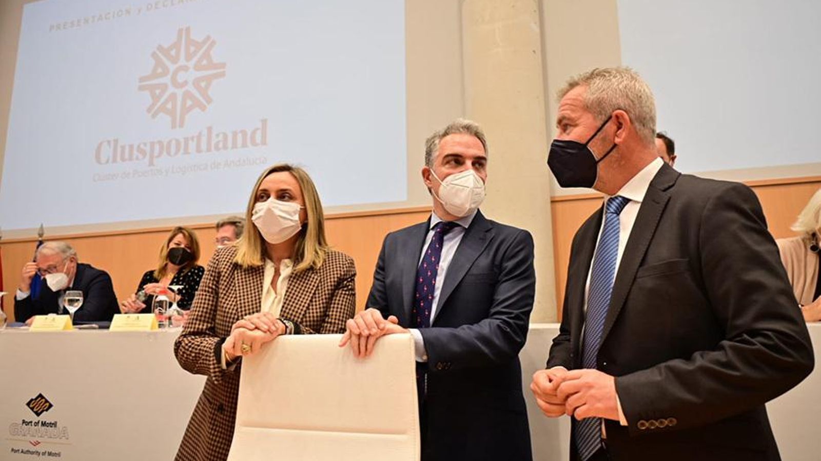 Marifrán Carazo y Elías Bendodo, en la presentación del clúster.