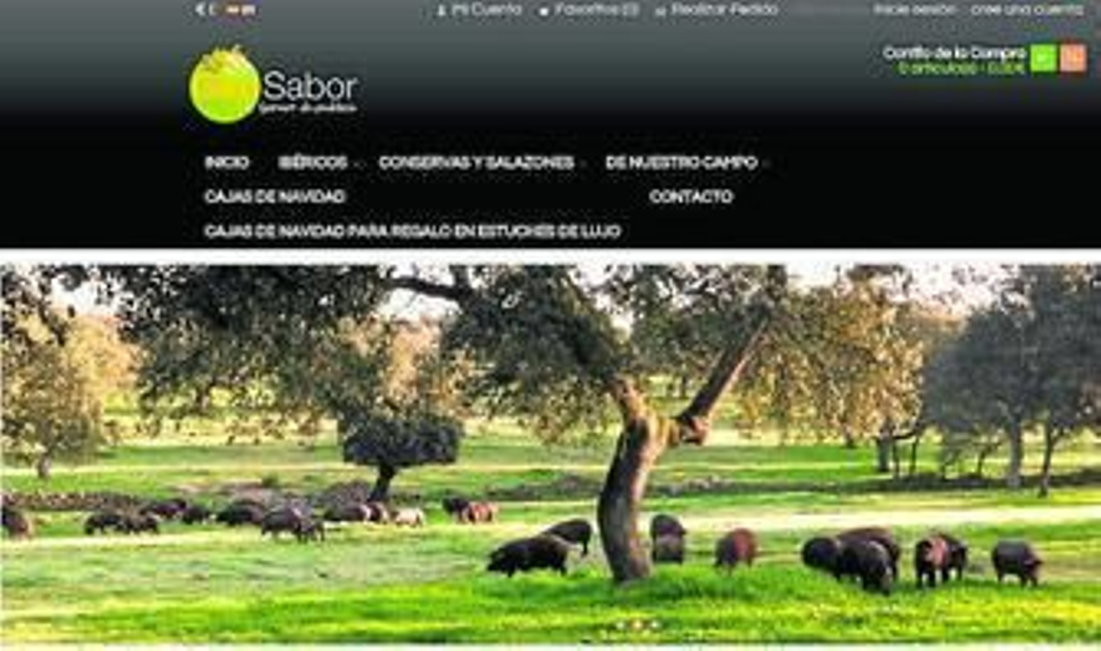 La web está especializada en productos ibéricos, del mar y del campo andaluz.