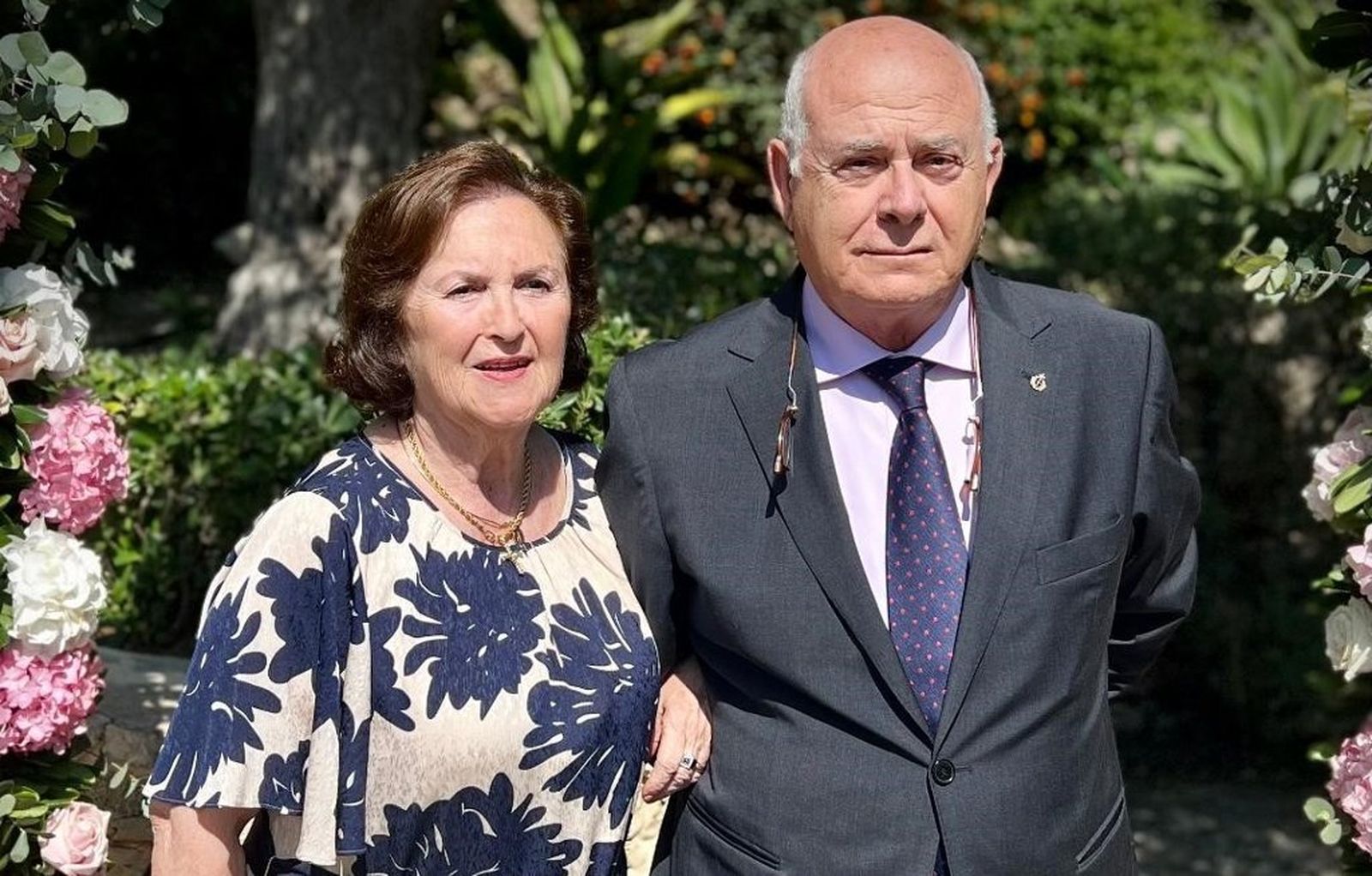 Los abuelos del novio, Consuelo Mijares y Antonio Grimaldi Pedrosa, durante la celebración.