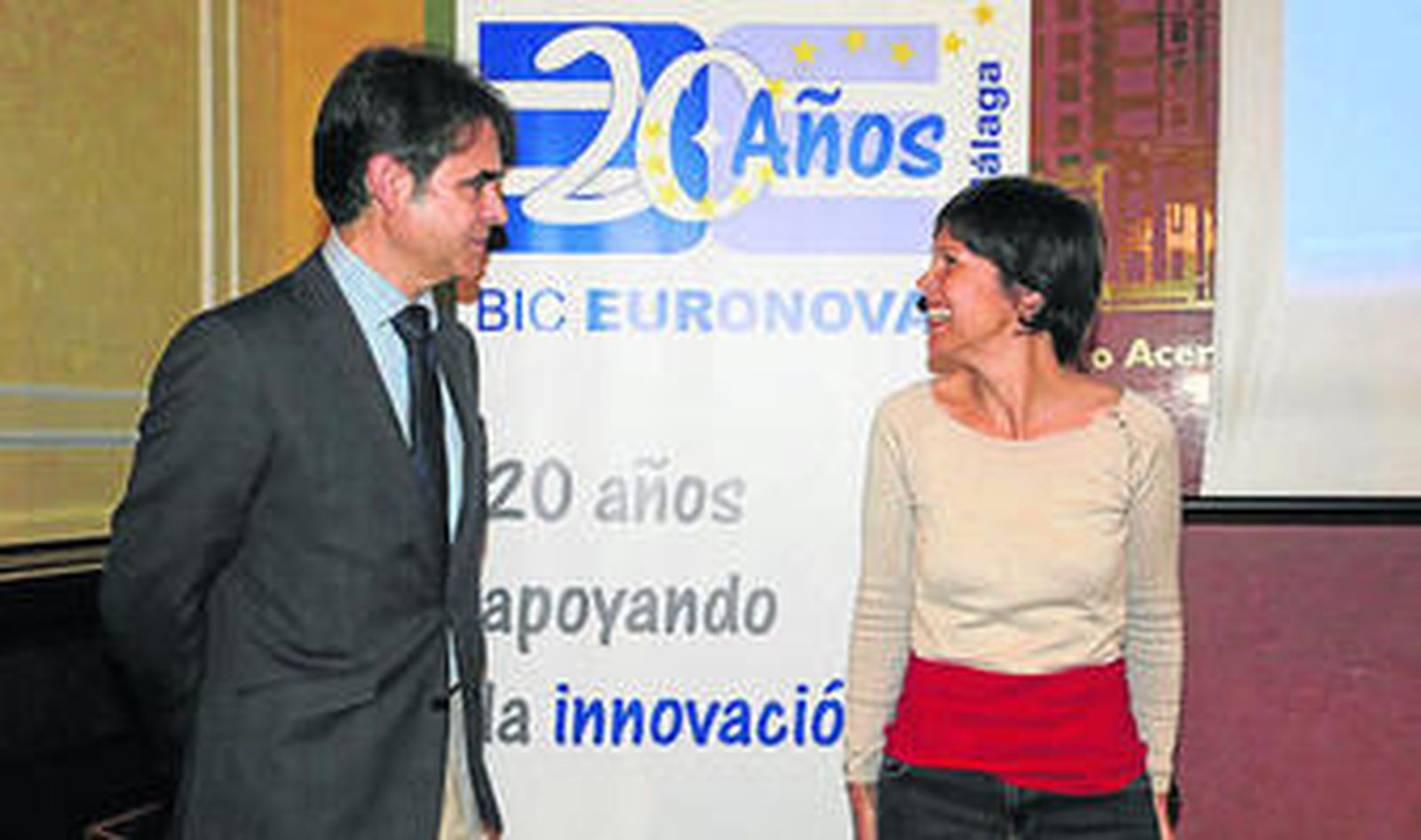 Álvaro Simón de Blas y Marta Rueda, ayer.