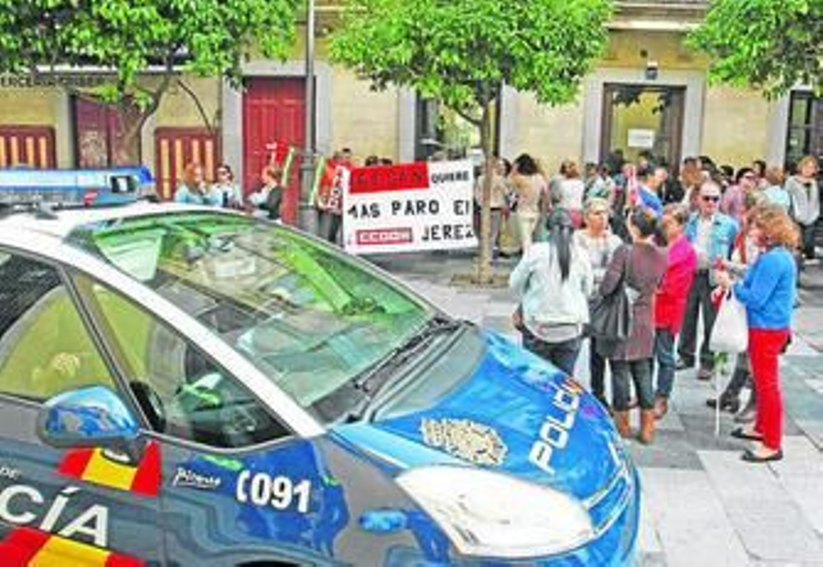 Trabajadoras del servicio de limpieza de colegios en una protesta a principios de año.
