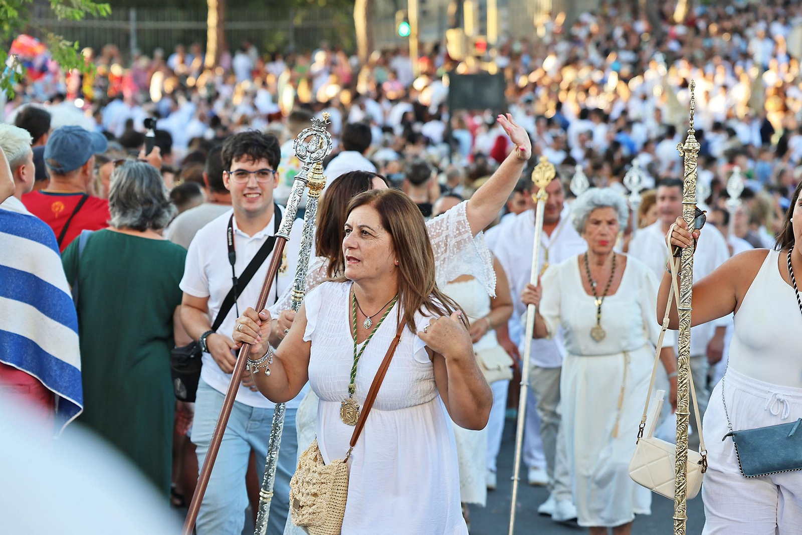 Imágenes de la Virgen del Carmen procesionando en Punta Umbría