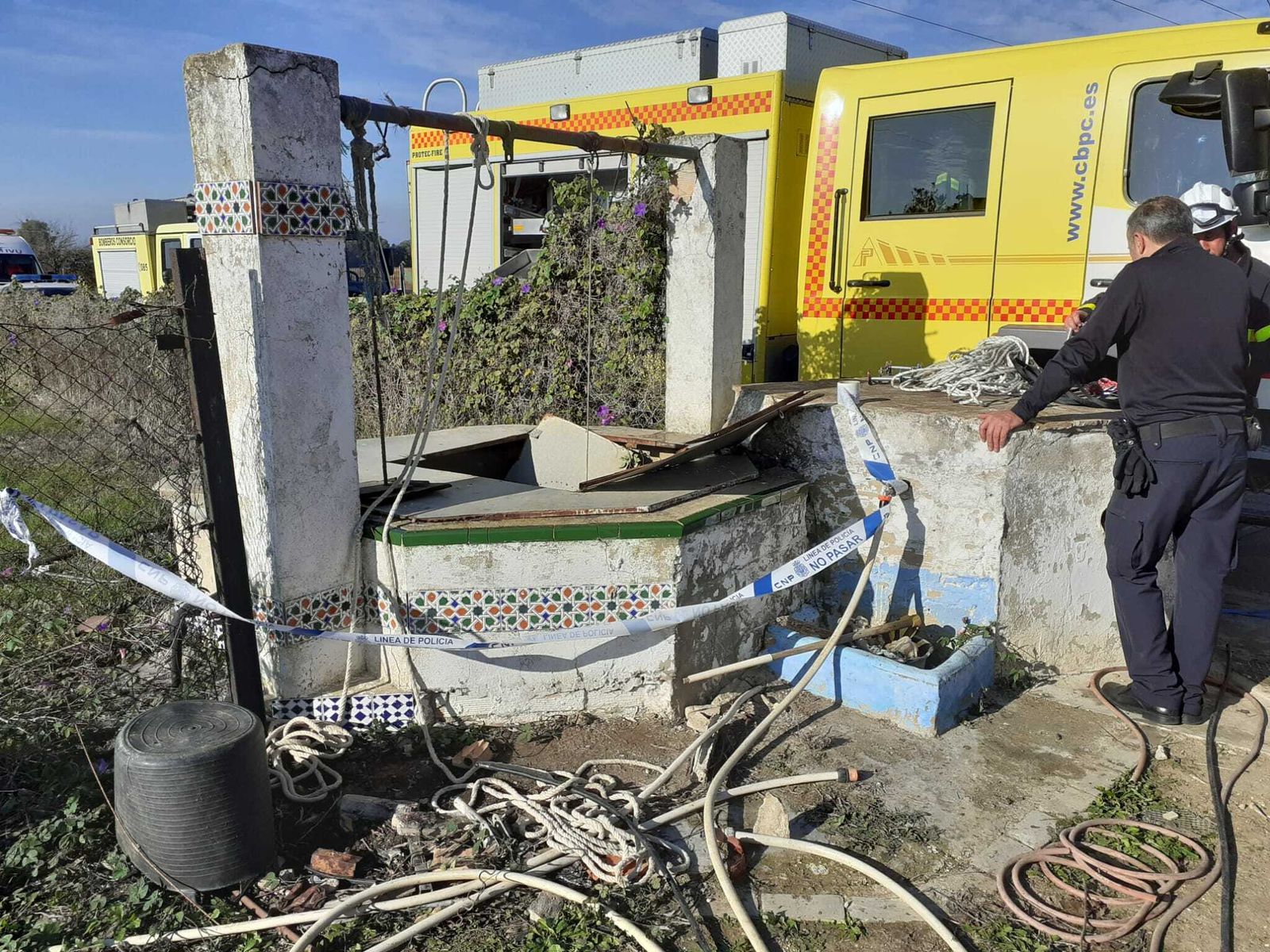 El pozo en el que cayó la adolescentes.