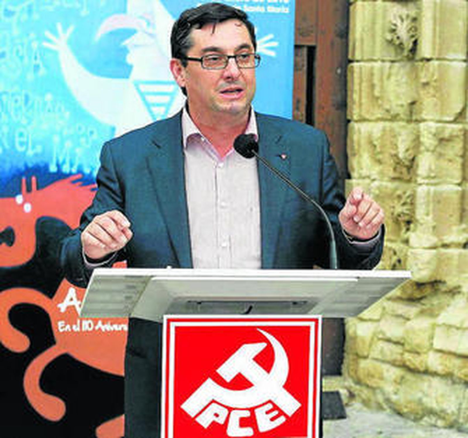 José Luis Centella, ayer en el acto del PCE en El Puerto de Santa María.