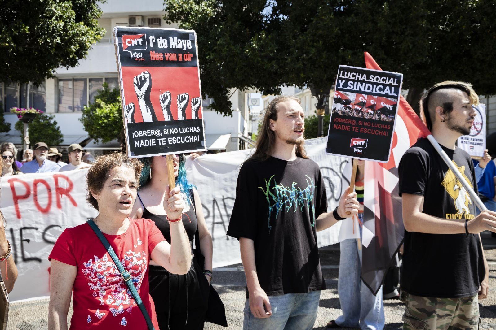 Manifestación del Primero de Mayo en Jerez bajo el lema 'Sobran los motivos'