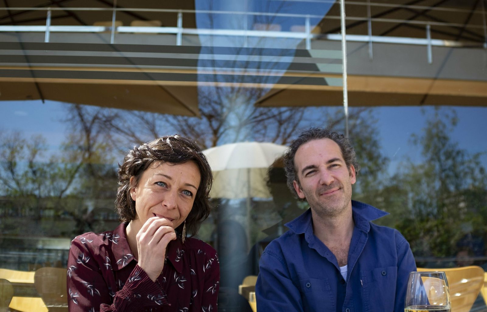 Lisbeth Gruwez y el compositor Maarten van Cauwenberghe en Sevilla.