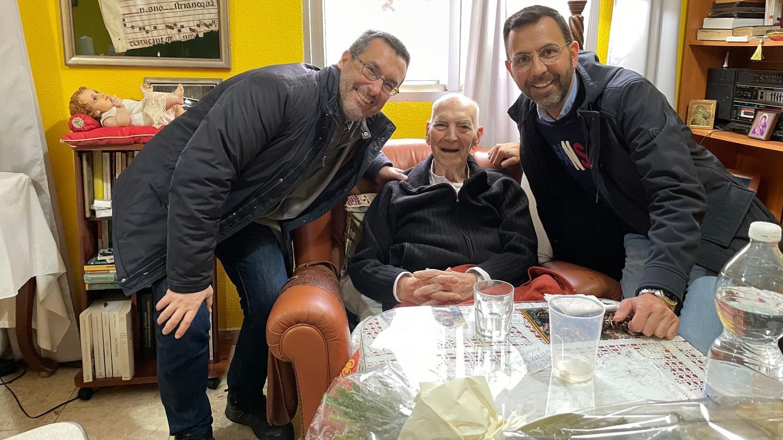 Juan Franco, el Padre Junco y Alfonso Lozano, este miércoles