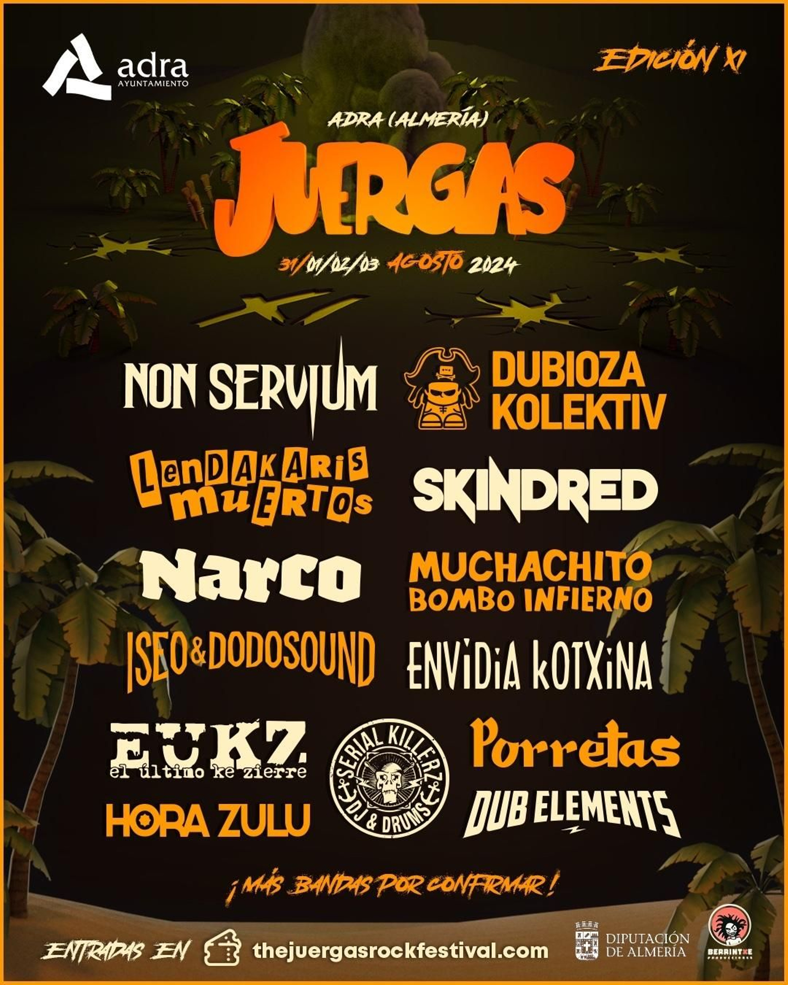 Cartel con los primeros confirmados del 'Juergas'.