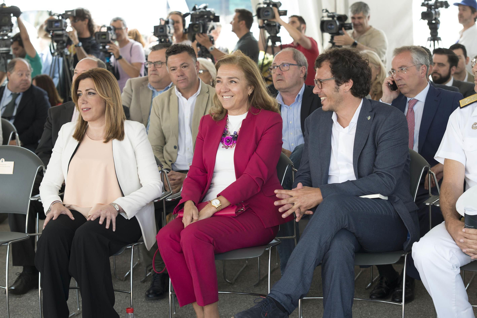 Susana Díaz y José María González, en un acto en el puerto de Cádiz.