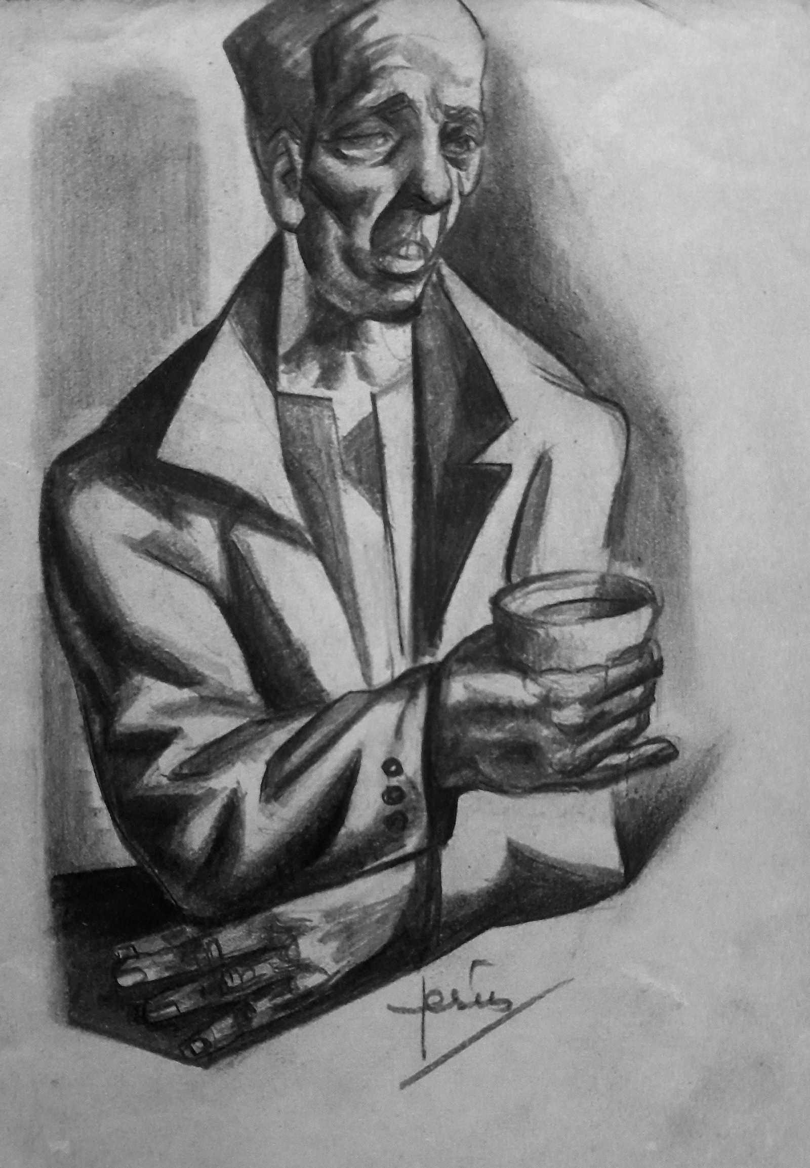 Dibujo realizado por Jesús de Perceval. Colección particular.