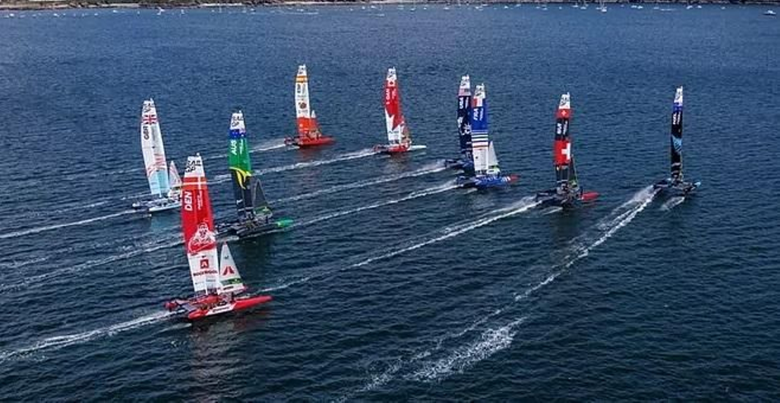 La flota de SailGP, en uno de los eventos de la presente temporada.