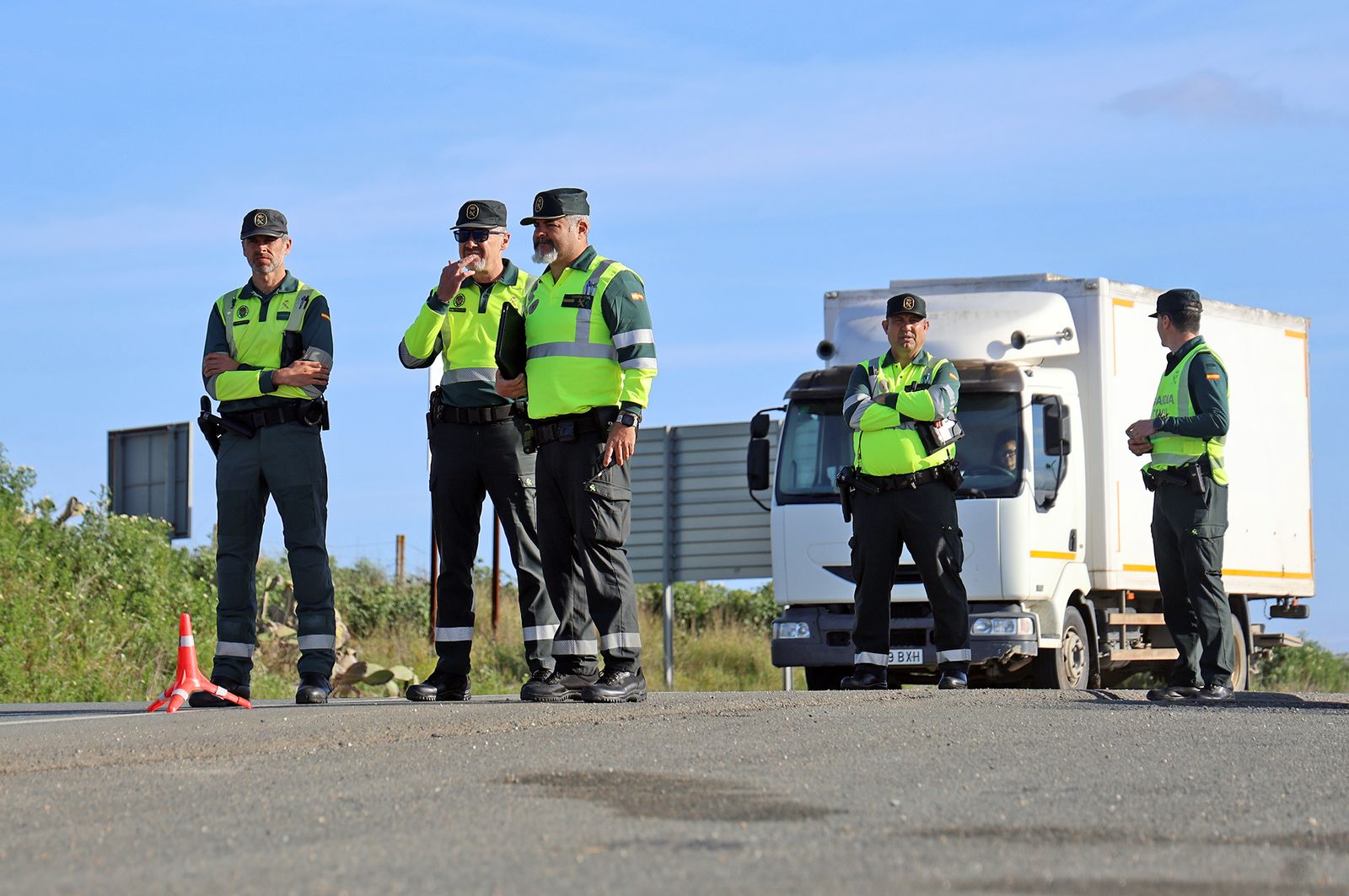 Imágenes de la Campaña de Control y Vigilancia diseñada por la DGT en Huelva