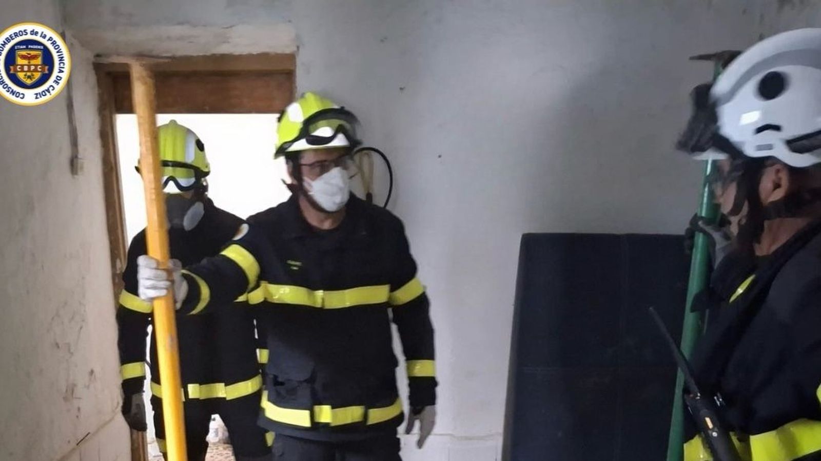 Trabajos de apuntalamiento en el domicilio de San Fernando donde ocurrió el incidente