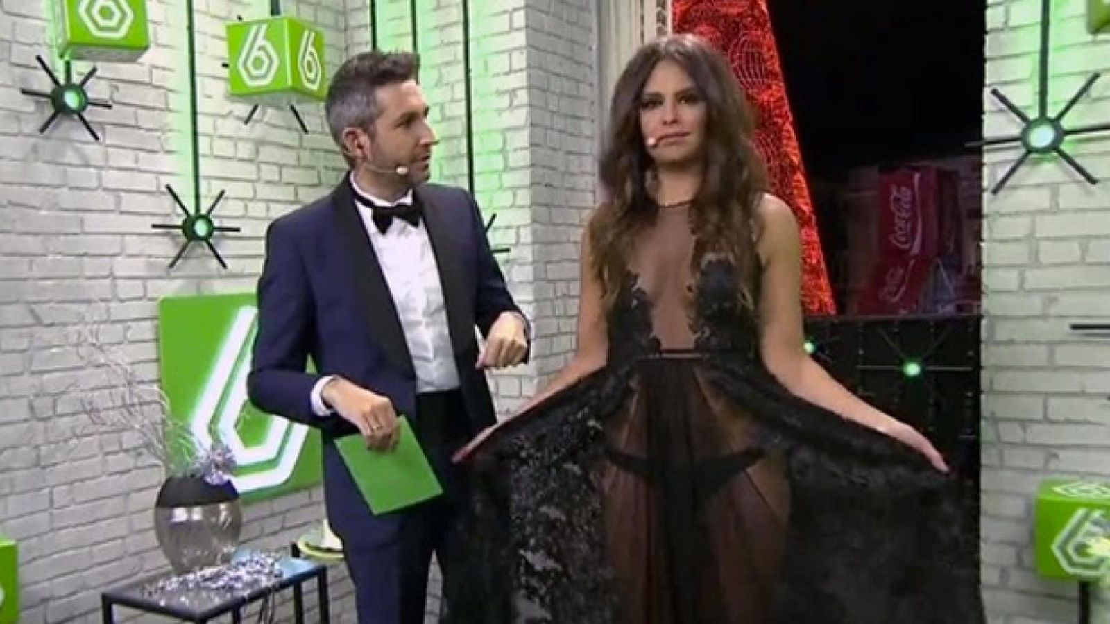 Cristina debutó en las Campanadas en 2014 con este modelo lencero.