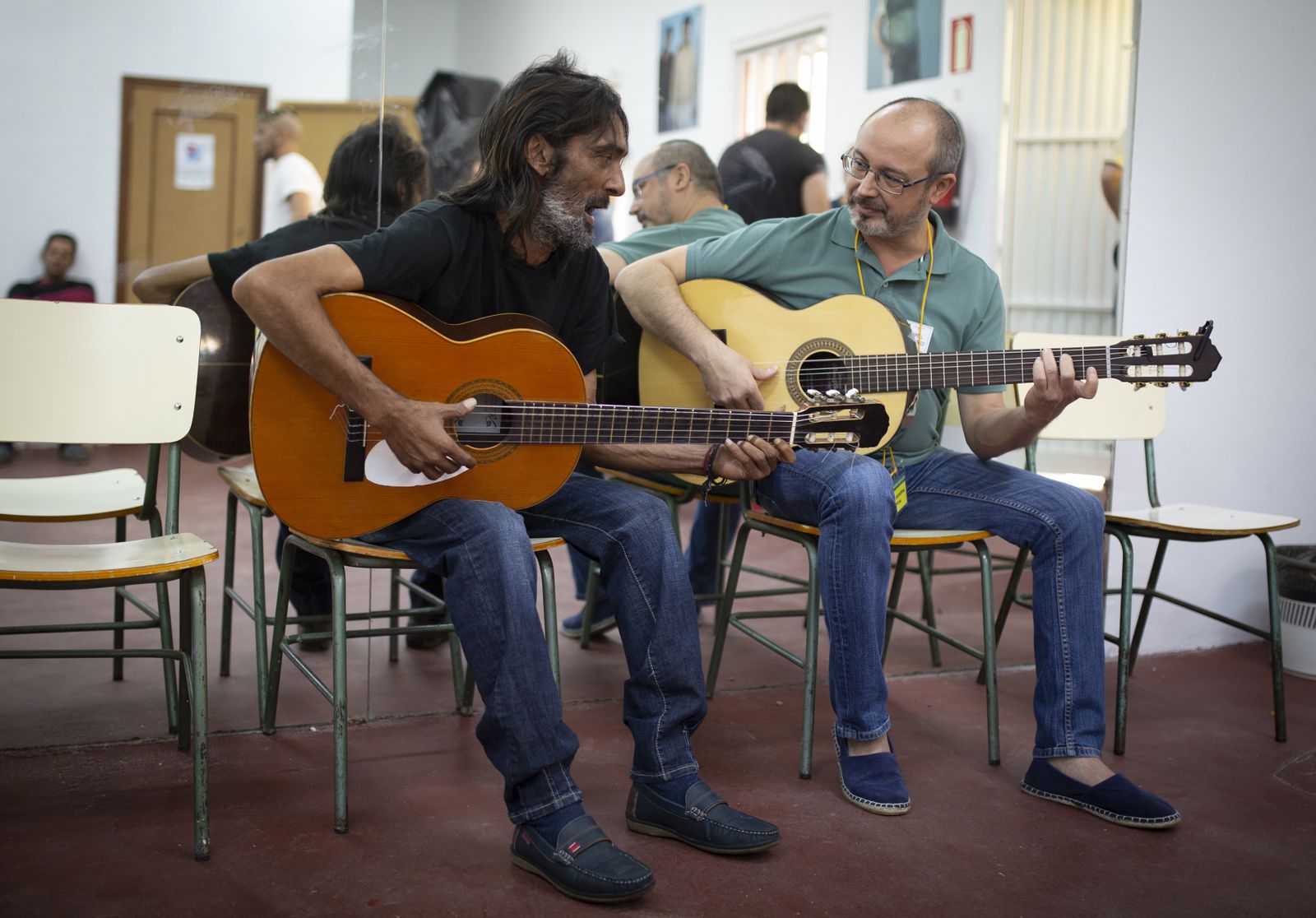 Ensayo para el espectáculo de la Bienal de los internos del Psiquiátrico Penitenciario de Sevilla