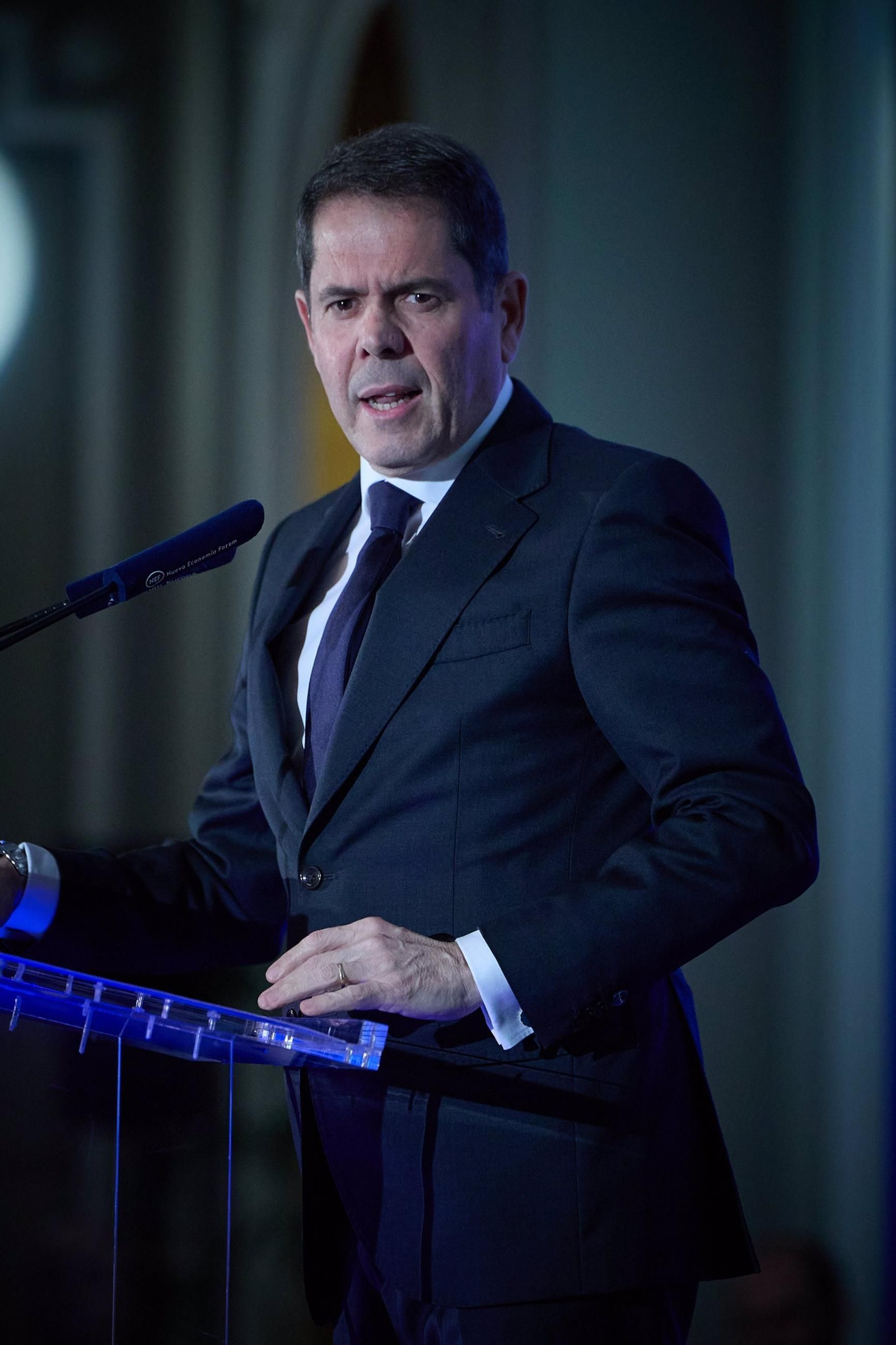 El presidente de Cepyme, Gerardo Cuerva, durante un desayuno informativo organizado por Fórum Europa.