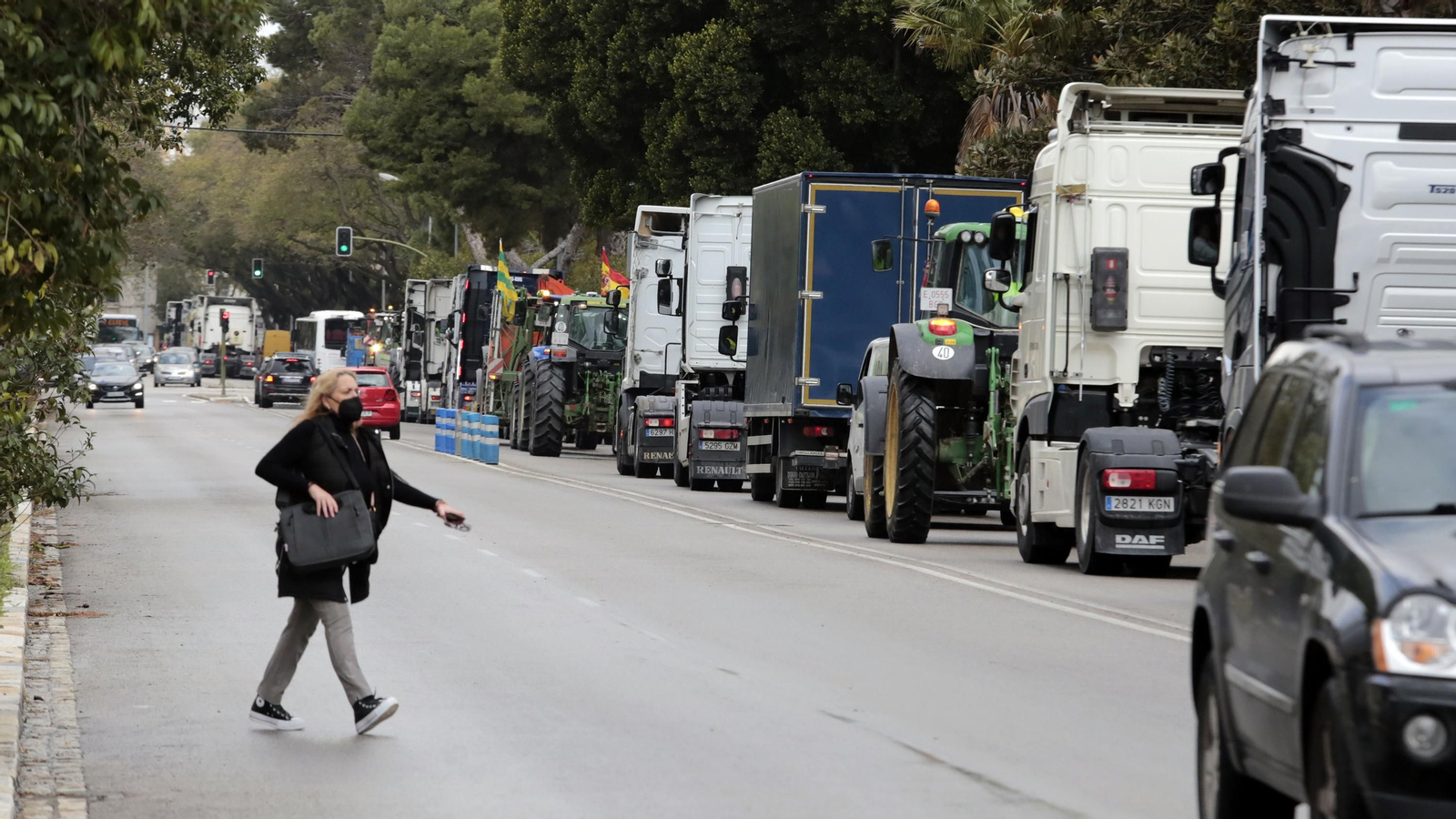 Caravana de transportistas por Jerez