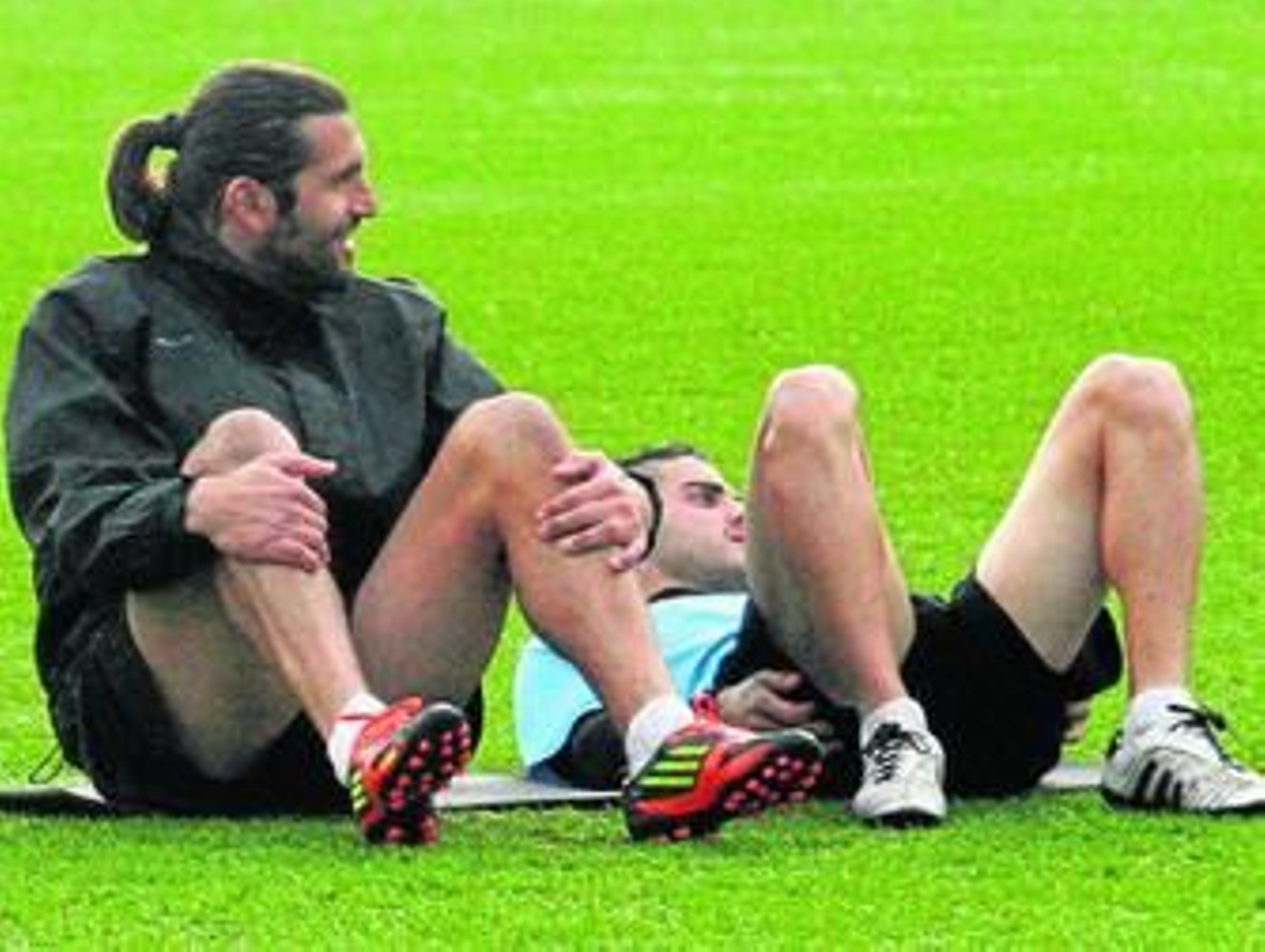 Alberto Merino (izquierda), junto a Francis, durante un entrenamiento.