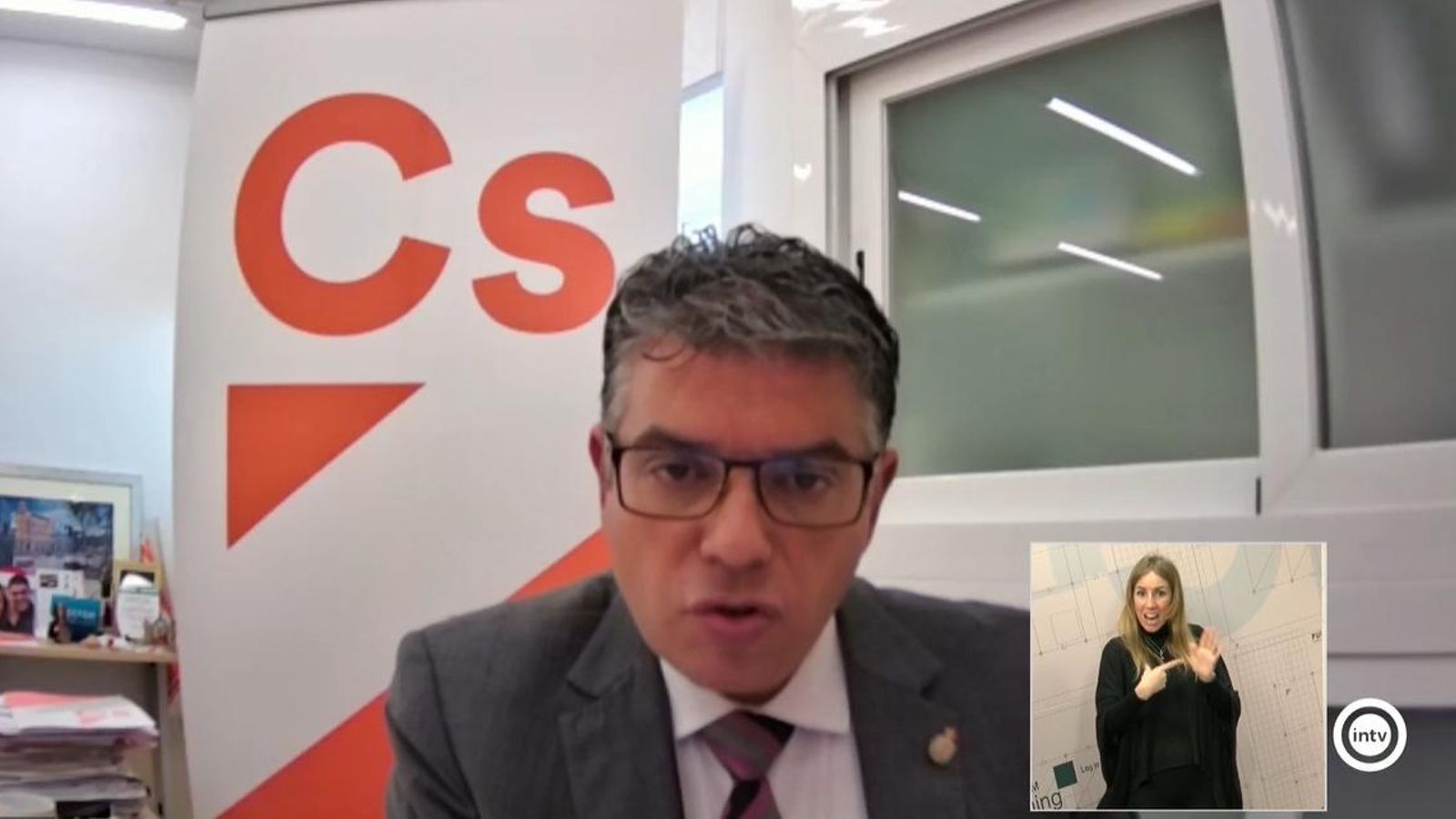 Miguel Cazorla, portavoz de Ciudadanos, durante su intervención plenaria