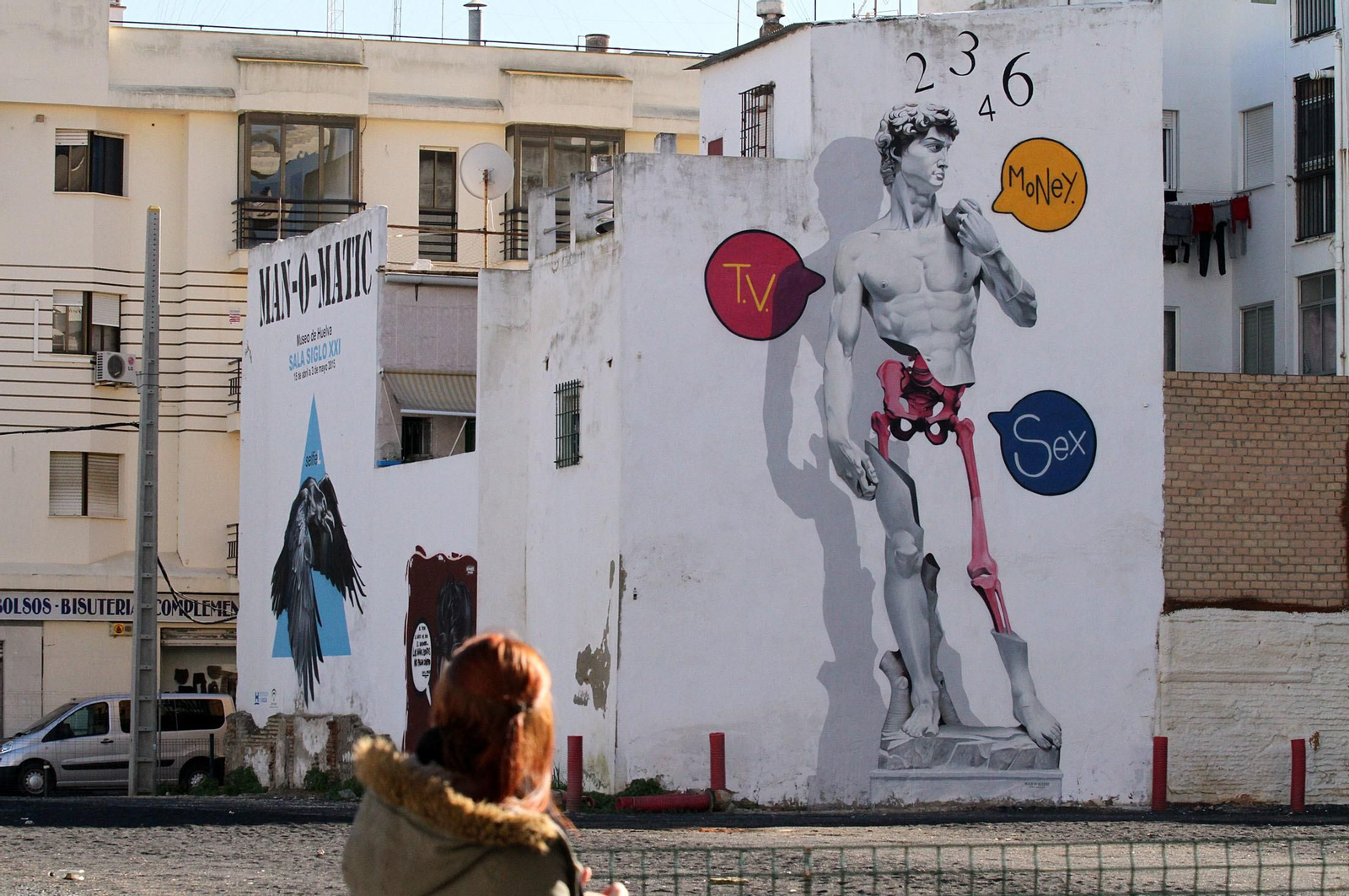 La versión de El David, de Miguel Ángel, de Man o Matic que se ha cubierto con una capa de pintura