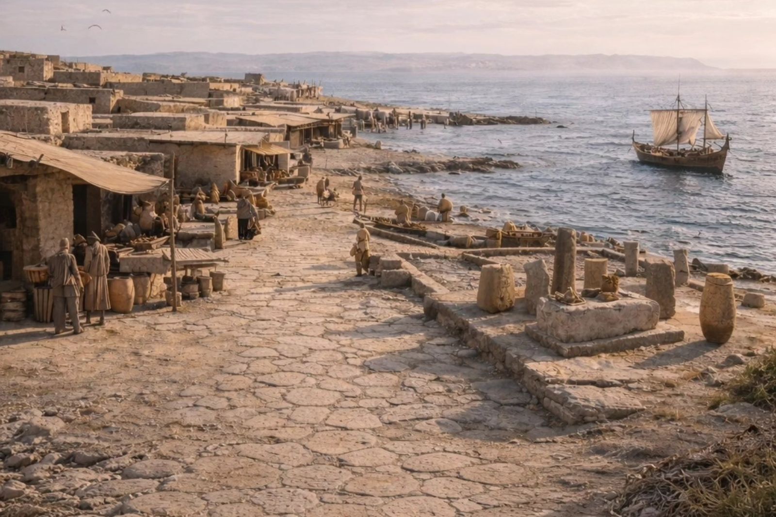 Imágenes creadas con IA sobre cómo sería la ciudad de Baria, en la actual Villaricos.