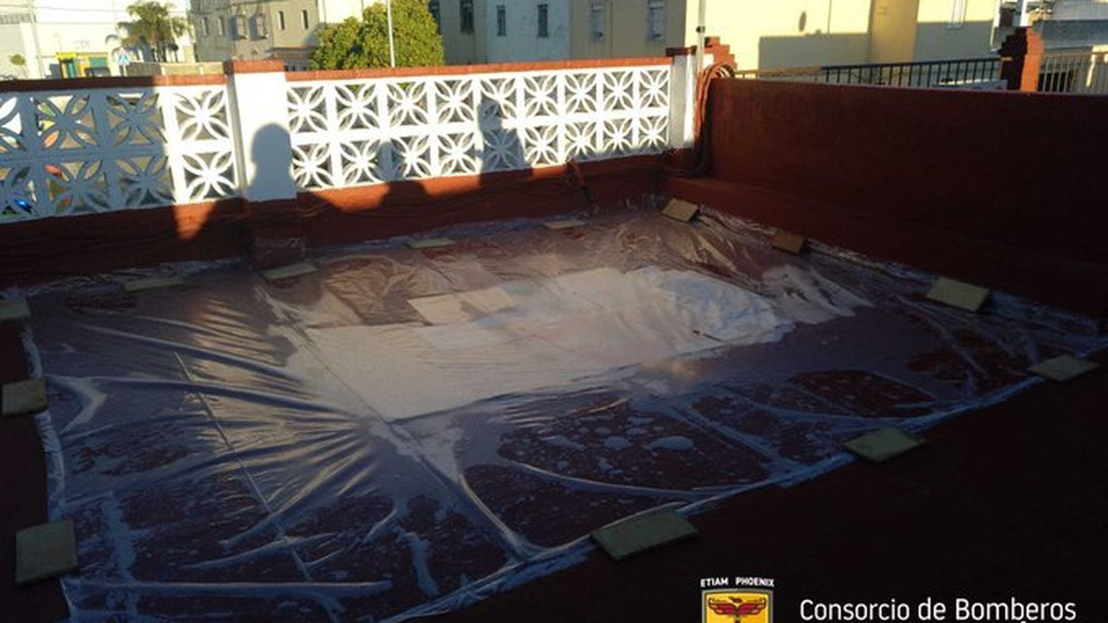 Parte superior de la vivienda que sufrió el derrumbe.